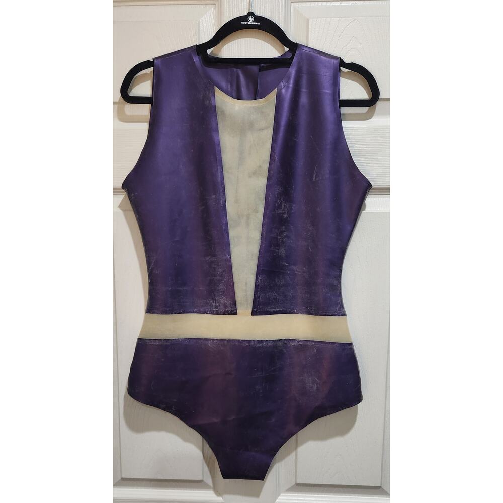 Metallic Purple Latex Bodysuit M/L